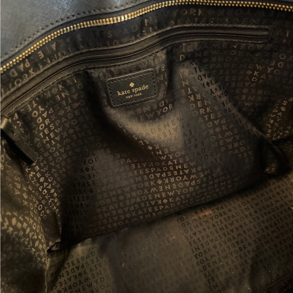 Kate Spade Black Leather Tote with Gold Hardware - Picture 7 of 9